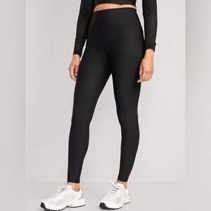 Old Navy High-Waisted PowerSoft Full-Length Leggings Black Jack